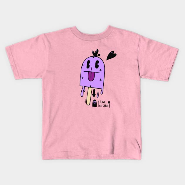 I LOVE ICE CREAM Kids T-Shirt by RizanDoonster